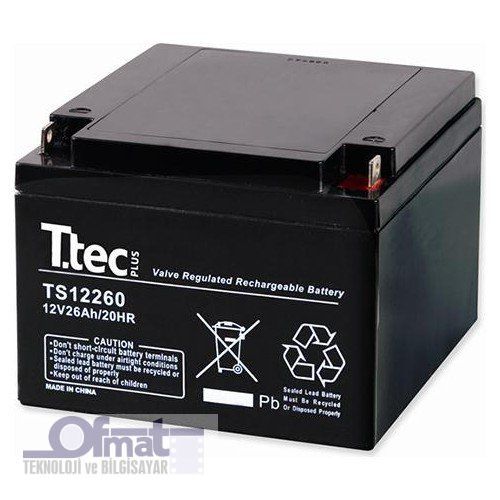 TTEC 12V 26AH BAKIMSIZ KURU AKÜ