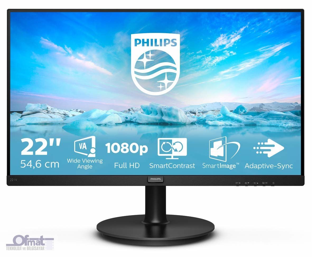 PHILIPS MONİTÖR  221V8-00 LED 21,5'' 1920x1080 75Hz 4ms HDMI 221V8-00