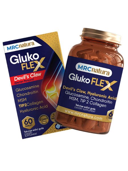 MRC NATURA GLUKOFLEX ''AĞRI KESİCİ'' Glukozamin Condro. MSM Tip2 kol. Devil's Claw Hyal.asit 60 tab