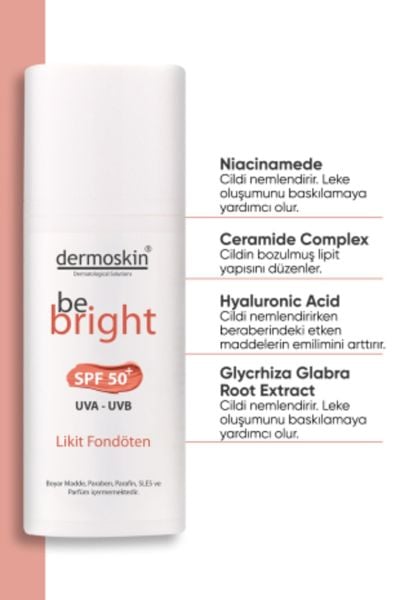 Be Bright Spf50+ Likit Fondöten 33ml - Light