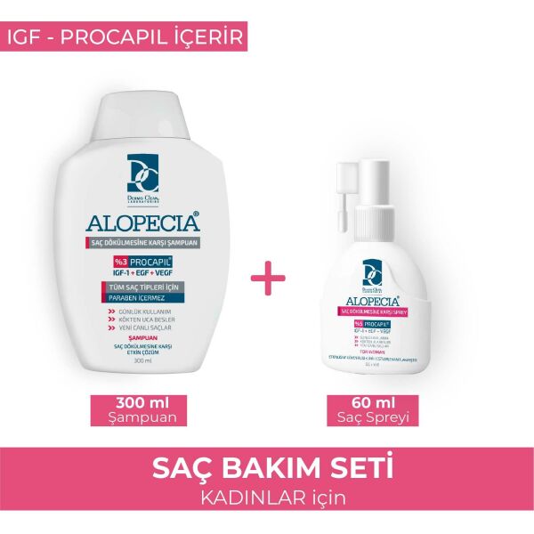 ALOPECİA KADIN PROCAPİL VE IGF İÇERİKLİ SERUM VE ŞAMPUAN SETİ