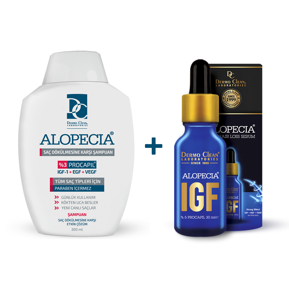 ALOPECİA PROCAPİL VE IGF İÇERİKLİ SAÇ DÖKÜLMESİNE KARŞI ŞAMPUAN VE IGF SERUM SETİ