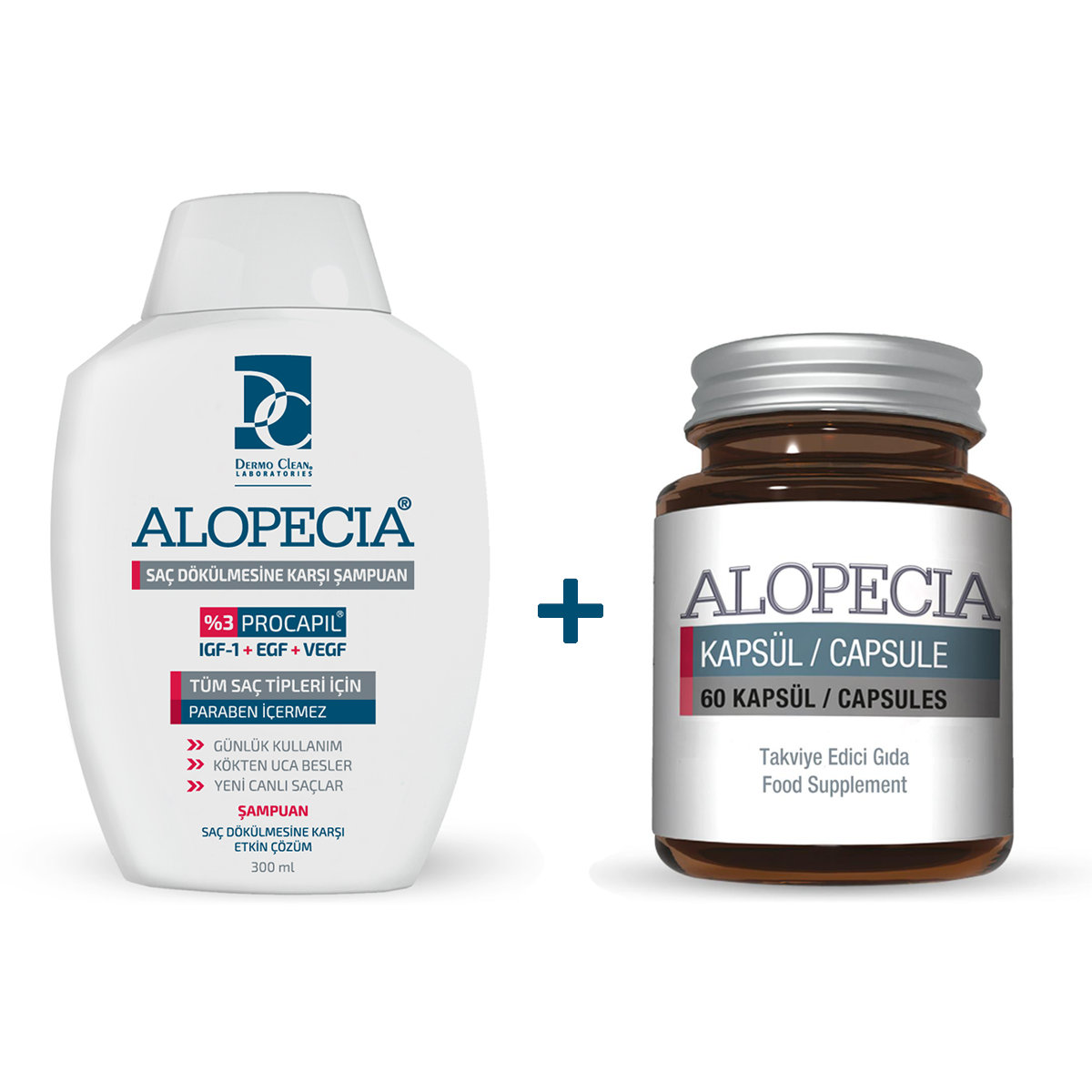 ALOPECİA PROCAPİL VE IGF İÇERİKLİ SAÇ DÖKÜLMESİNE KARŞI ŞAMPUAN VE 60 KAPSÜL SETİ