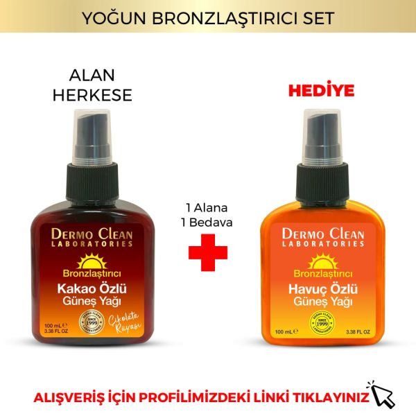 NEOCURE IŞILTILI BRONZLUK KAKAO VE HAVUÇ ÖZLÜ GÜNEŞ YAĞI 100 ML - 2'Lİ SET