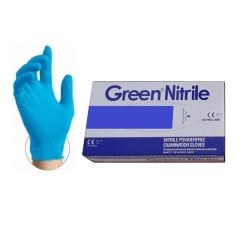 Green Mavi Nitril Muayene Eldiveni Pudrasız 100 lü Paket