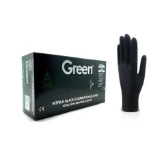 Green Siyah Nitril Muayene Eldiveni Pudrasız 100 lü Paket