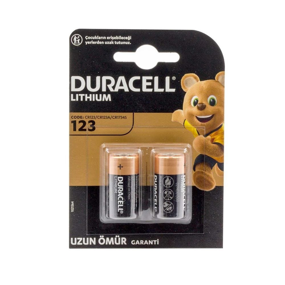 Duracell CR123A 3V Lityum Pil 2'li Paket