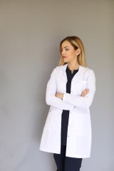 Ceket Yaka Yırtmaçlı Uzun Kol Doktor Öğretmen Beyaz Önlük - Lab Coat
