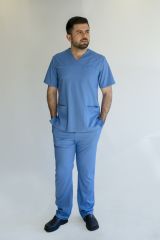 MM940 - MM1027 Zarf Yaka Likralı Doktor-Hemşire Cerrahi Takım Üniforma-Mavi