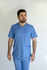 MM940 - MM1027 Zarf Yaka Likralı Doktor-Hemşire Cerrahi Takım Üniforma-Mavi