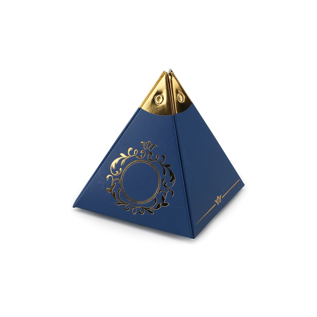 Lacivert Altın Piramit Kutu