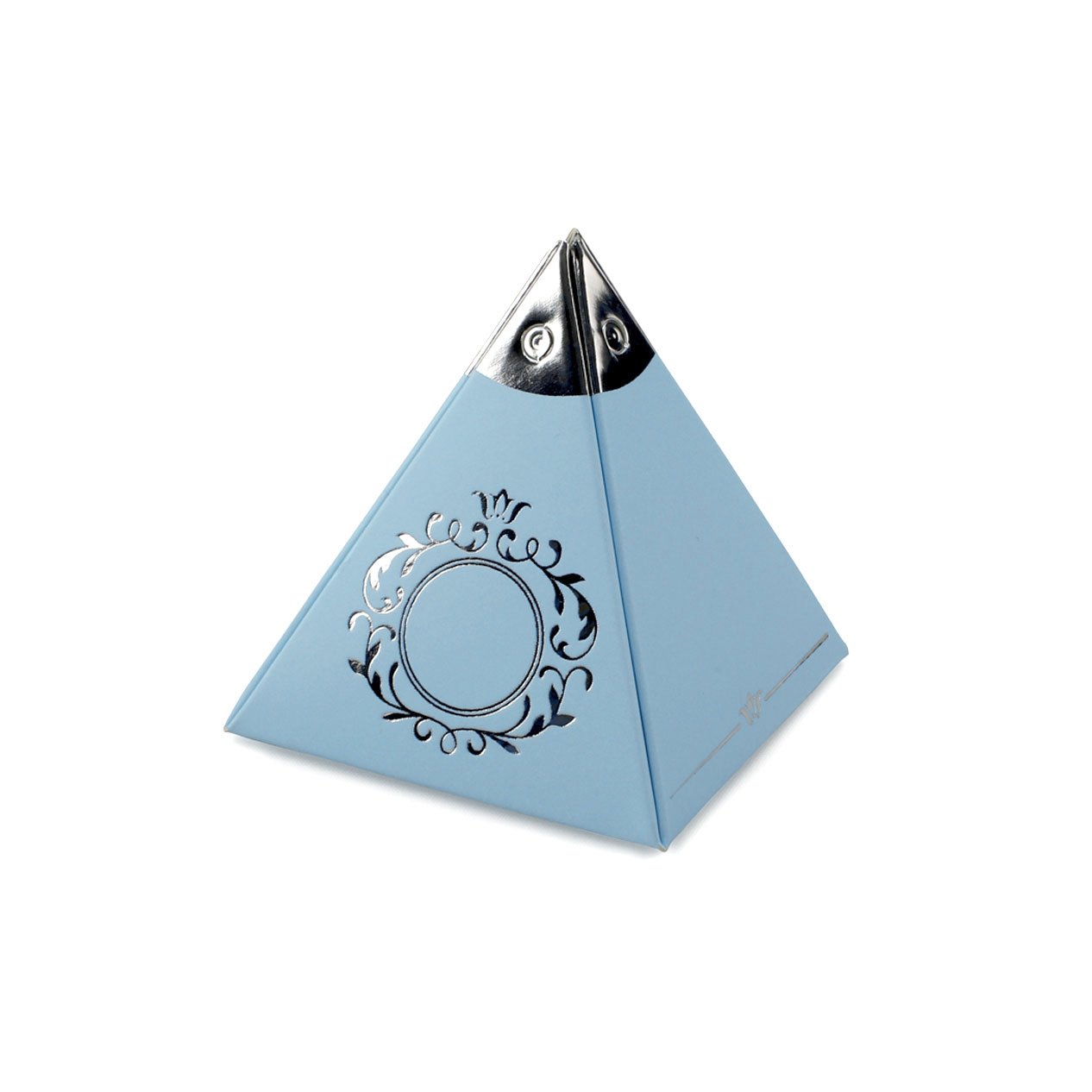Mavi Gümüş Piramit Kutu