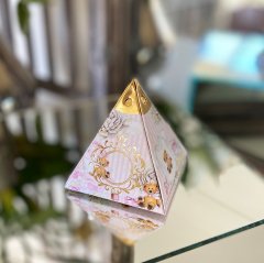 Ayıcık Pembe Altın Piramit Kutu