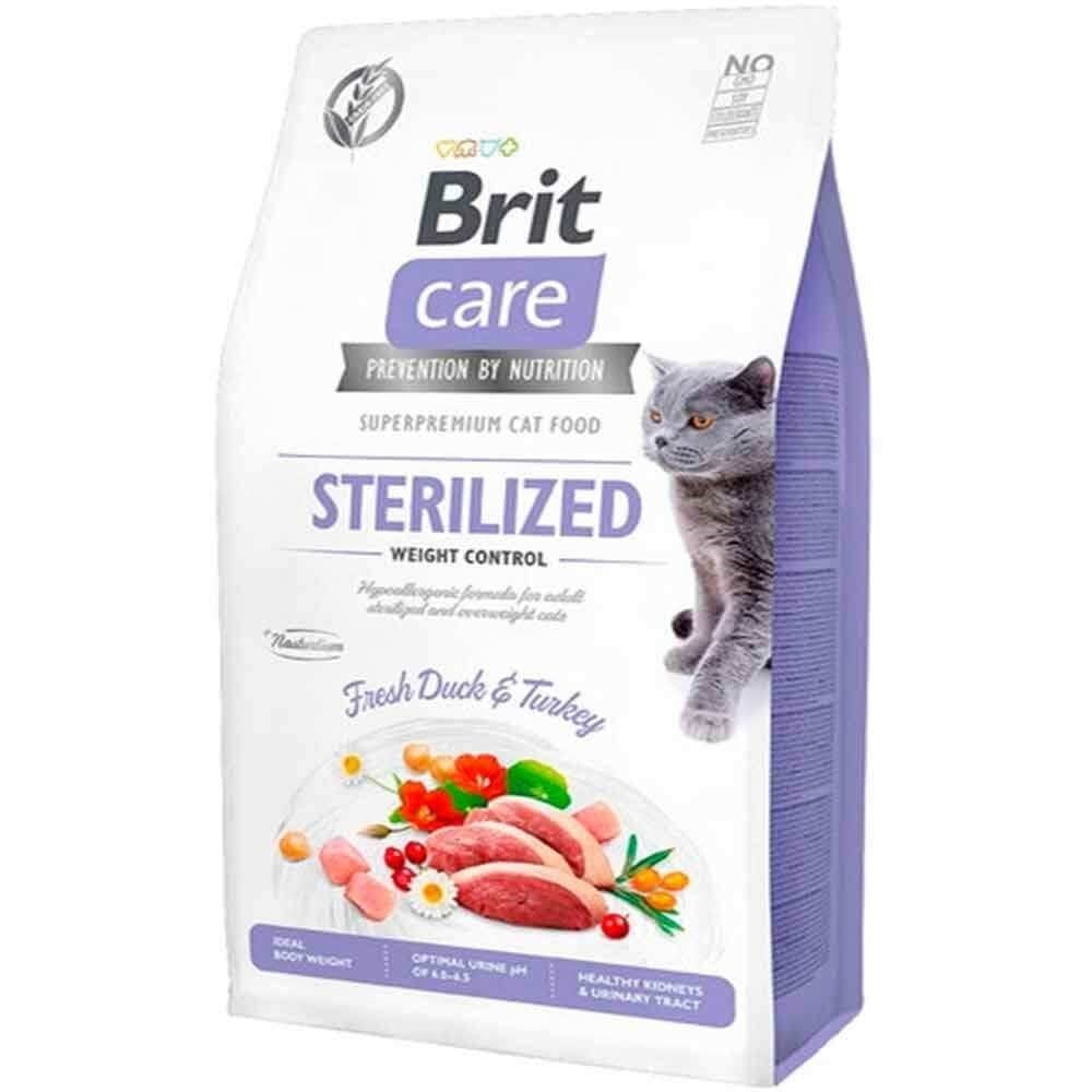 Brit Care Kilo Kontrolü için Ördekli Tahılsız Kısırlaştırılmış Kedi Maması 7 Kg