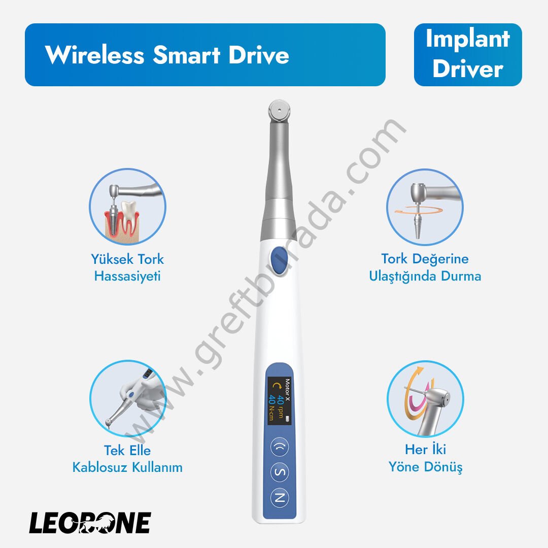 Leobone Wireless Smart Drive - Tam Otomatik Kablosuz Implant Anahtarı