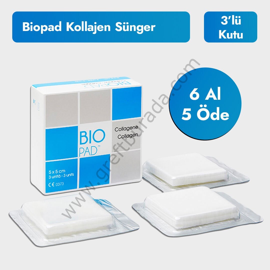 اسفنجة الكولاجين Biopad - 5*5 سم - صندوق من 3 - اشتري 6 وادفع 5