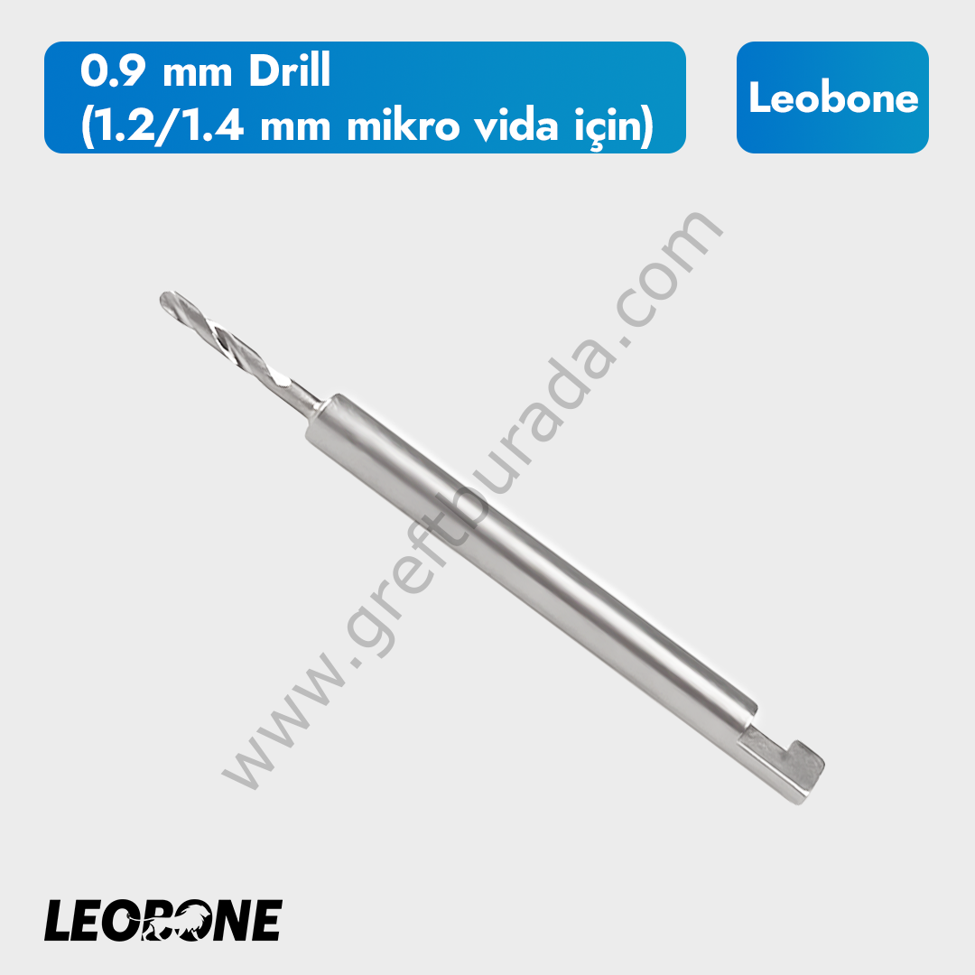 0.9 mm GBR Drill (1.2/1.4/1.6 mm mikro vida için) - Anguldruva Uyumlu