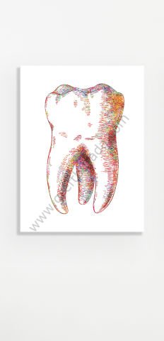 Dental -Tablo Dentist Smile Tooth 3'lü Kanvas Tablo