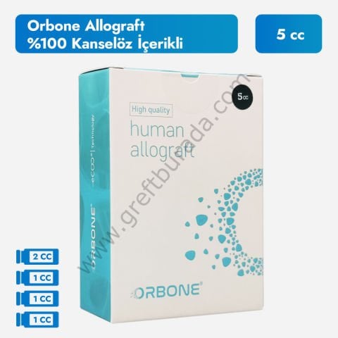 Orbone Allograft 5 cc (1-1-1-2) %100 Kanselöz İçerikli