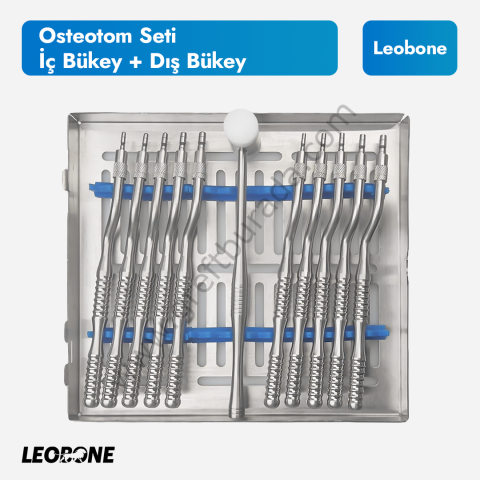 Osteotom Kombin Set - İç Bükey ve Dış Bükey Osteotom Seti