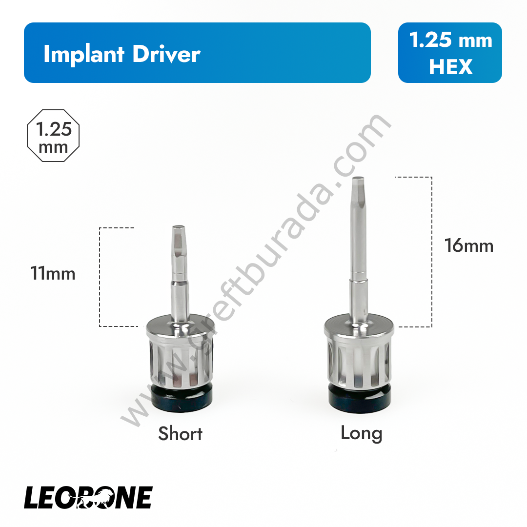 1.25 Hex Dental Implant Driver - Compatible With Zimmer, Cortex, ABT, Ticare Implants