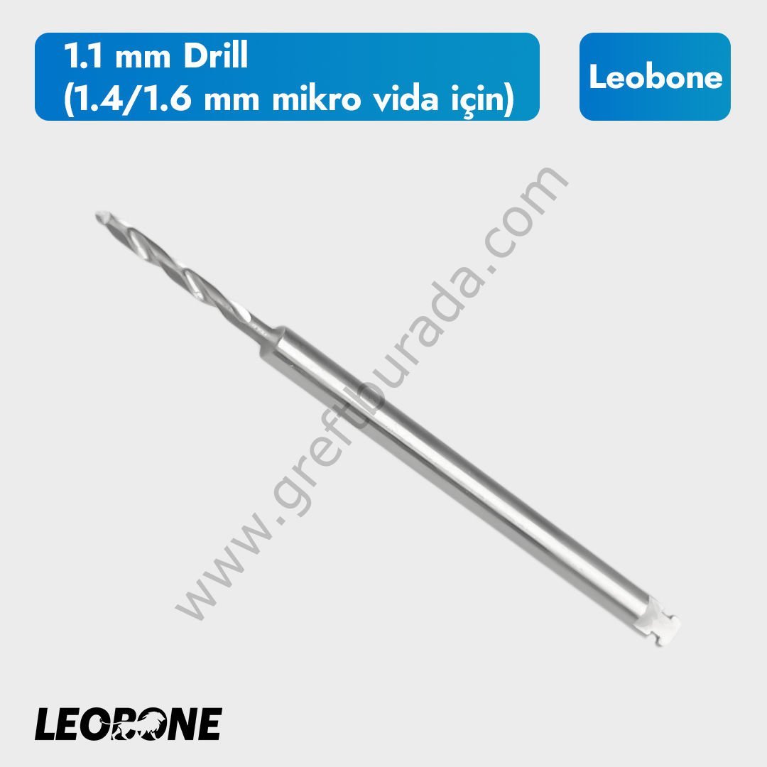 1.1 mm Drill (1.4/1.6 mm mikro vida için) - Anguldruva Uyumlu