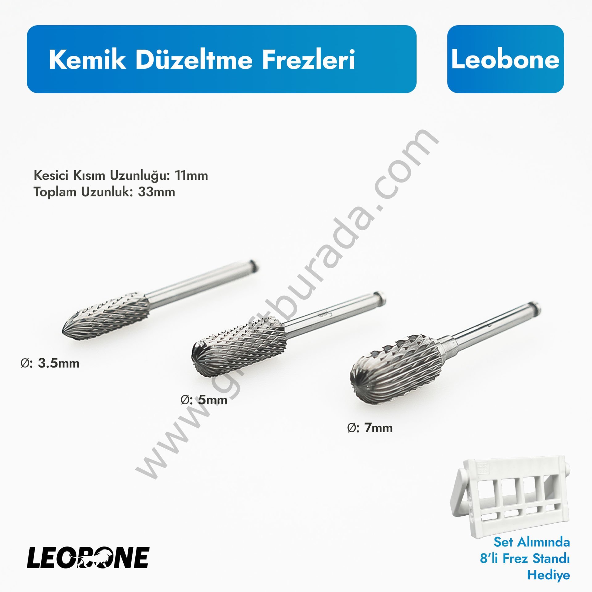 Leobone Kemik Düzeltme Frezleri Seri 2