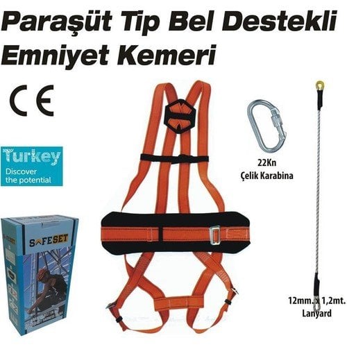 SafeSet SFP-1 Paraşüt Tip Bel Destekli Emniyet Kemeri