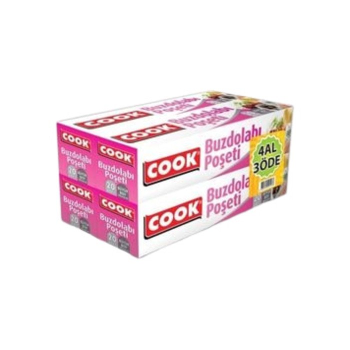 Cook Buzdolabı Poşeti Büyük Boy 3+1 Ekonomik Paket