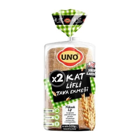 Uno Tava Ekmeği 450Gr X2 Katlı Lifli