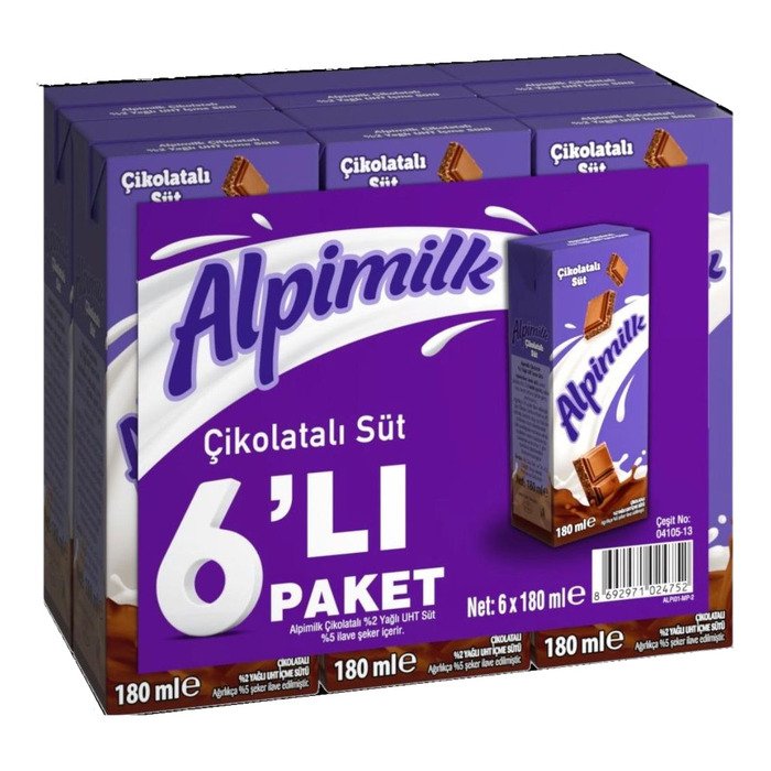 Alpella Süt 6X180Ml Çikolatalı