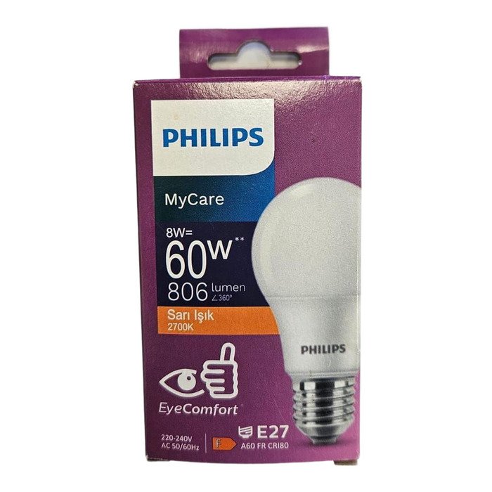 Philips Tasarruflu Led Ampul 8W Sarı