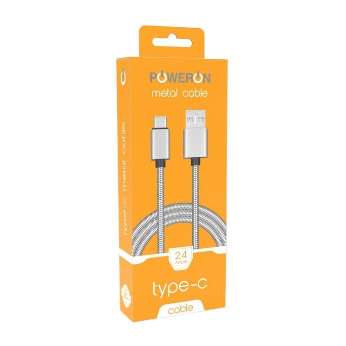 Poweron Micro metal  Şarj  Cable Type-C