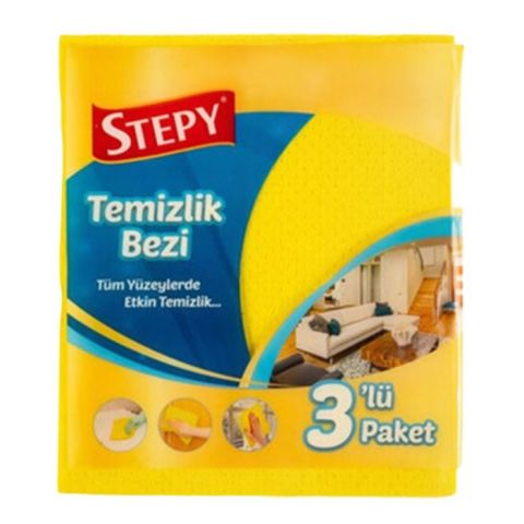 Stepy Sarı Temizlik Bezi 3'Lü