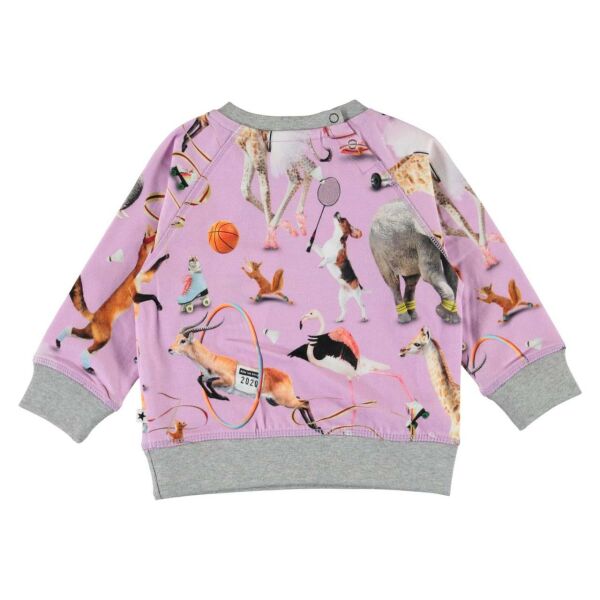 Hayvan Tema Baskılı Kız Bebek Sweatshirt