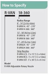 Rain Bird R-Van Döner Nozul 18 Serisi (4.0m - 5.5m Yarıçap 360