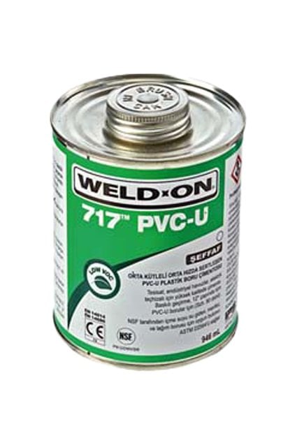 Weld-On  717 Şeffaf Pvc-U Plastik Boru Çimentosu Yapıştırıcı 1040 Gr