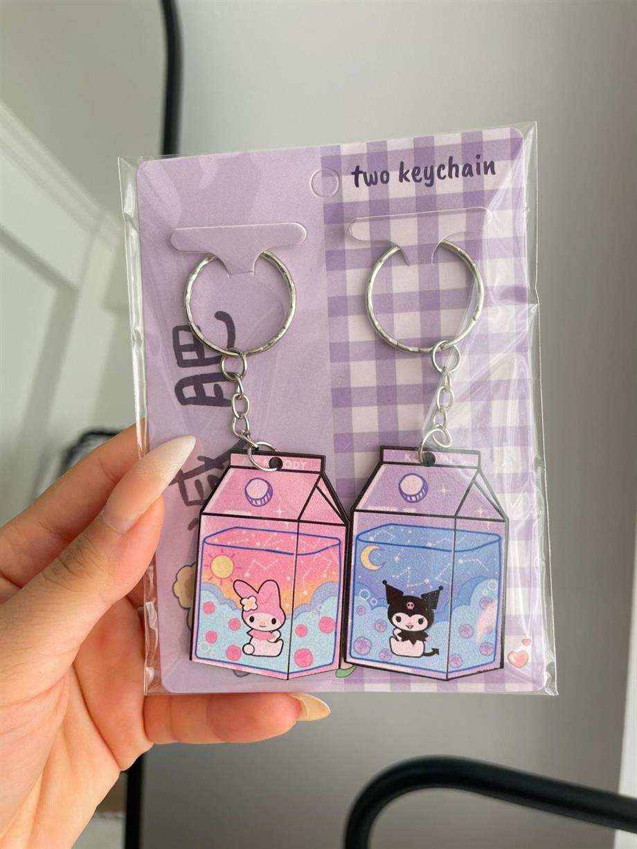 Kawaii Milk Box 2li Anahtarlık