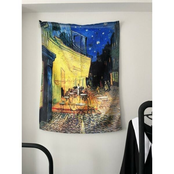 Cafe Terrace at Night - Vincent Van Gogh Duvar Örtüsü - Wall Tapestry I 70 x 100 cm