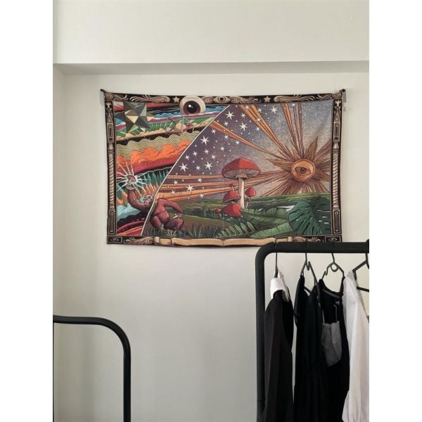 Psy Muhsroom and Sun Duvar Örtüsü - Wall Tapestry I 70 x 100 cm