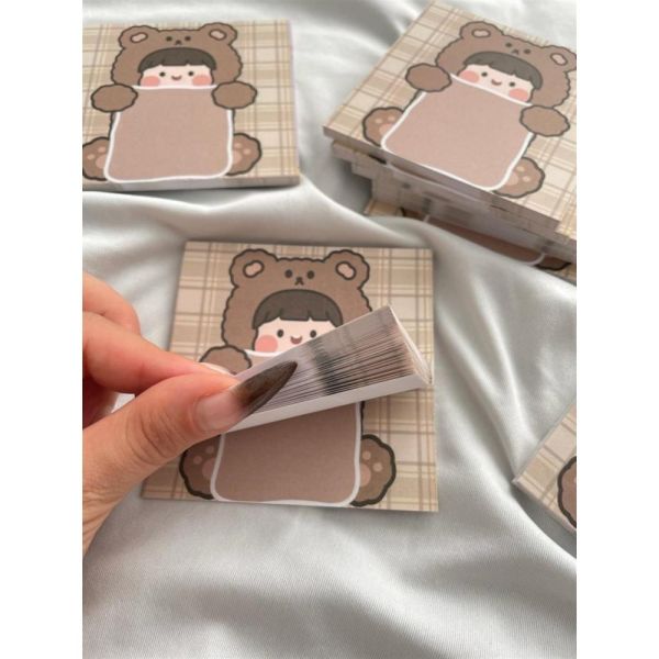 Bear Girl Memo Pad Kare Not Defteri