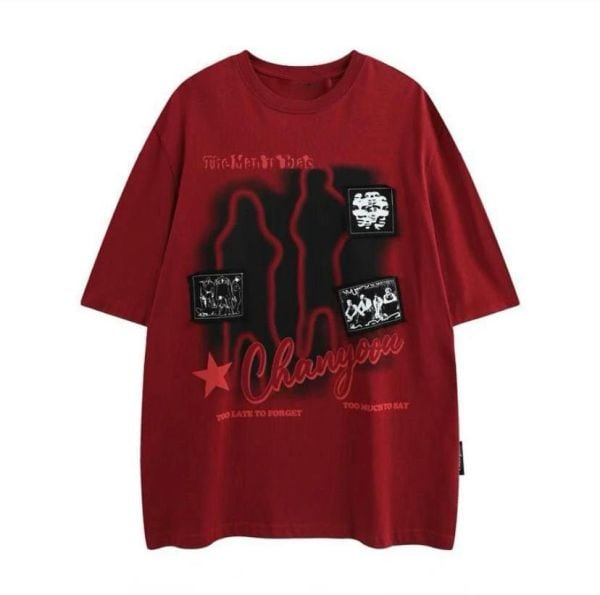 Red Chanyoou Patch Baskılı Unisex T-Shirt