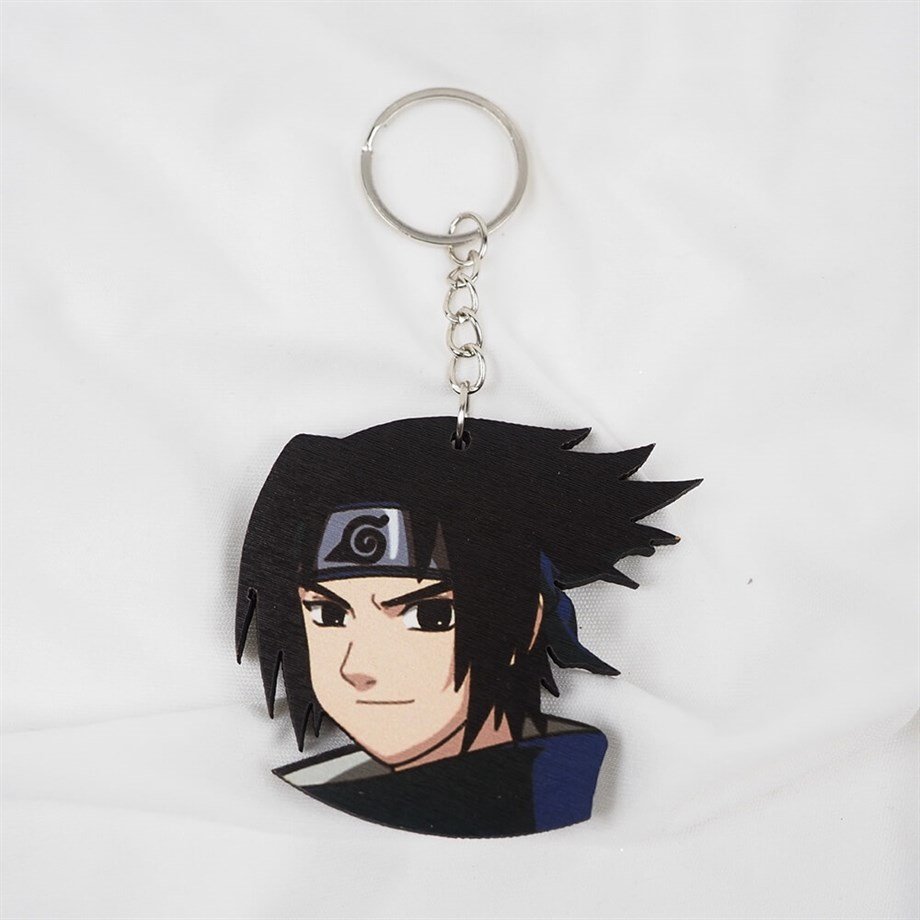 Anime Naruto Sasuke Ahşap Anahtarlık