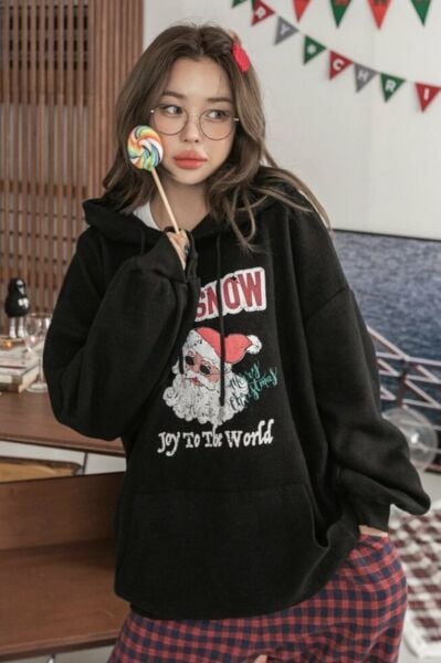 Siyah Yılbaşı Let It Snow Sweatshirt