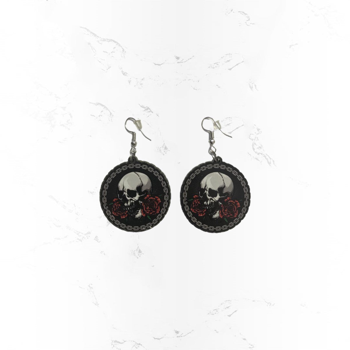 Skull & Roses Design Küpe