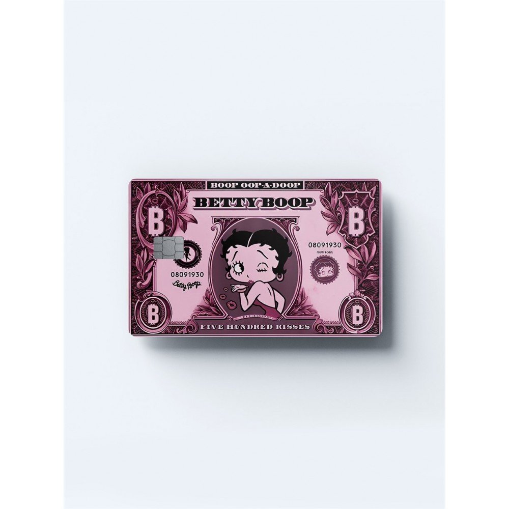 Betty Boop Pembe Dolar Kart Kaplama Sticker