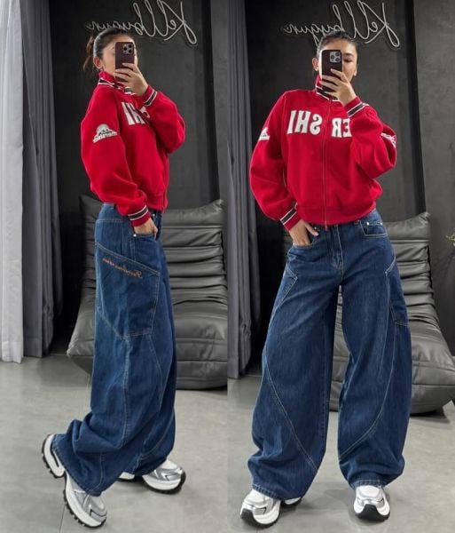 Lacivert Baggy Jean