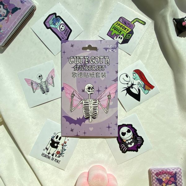 Pembe Cute Goth Sticker Seti