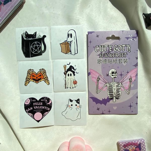 Pembe Cute Goth Sticker Seti