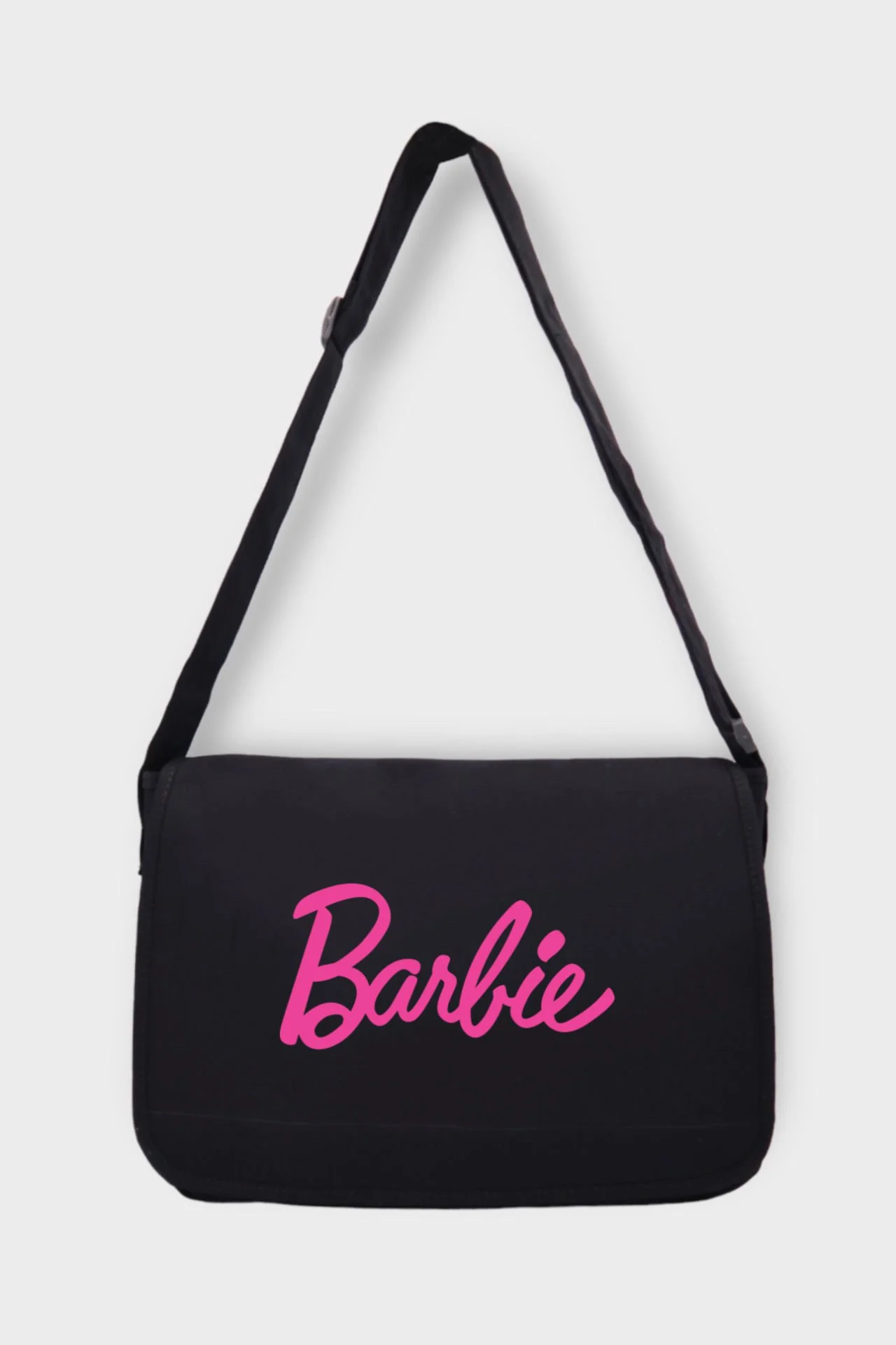 Siyah Barbie Yazılı Postacı Çanta